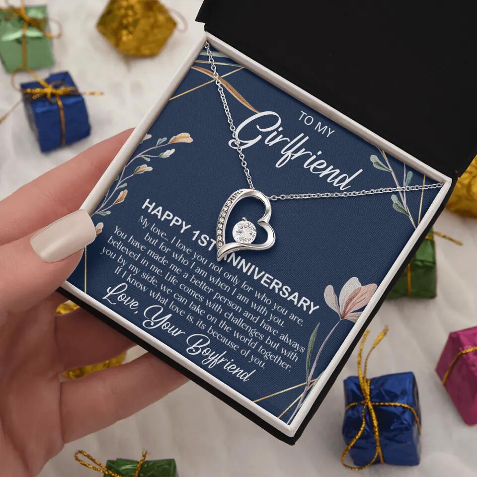 Personalized Valentine Gifts - Happy 1 Month 1st To My Girlfriend Personalized Jewelry