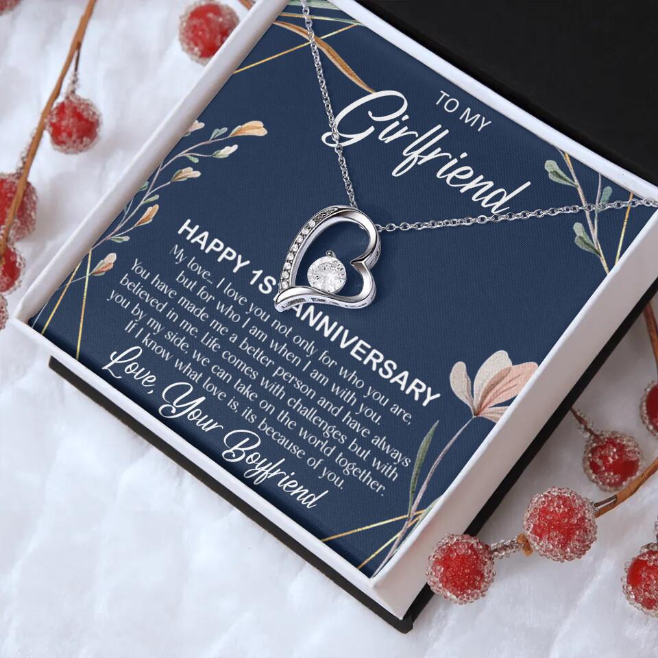 Personalized Valentine Gifts - Happy 1 Month 1st To My Girlfriend Personalized Jewelry