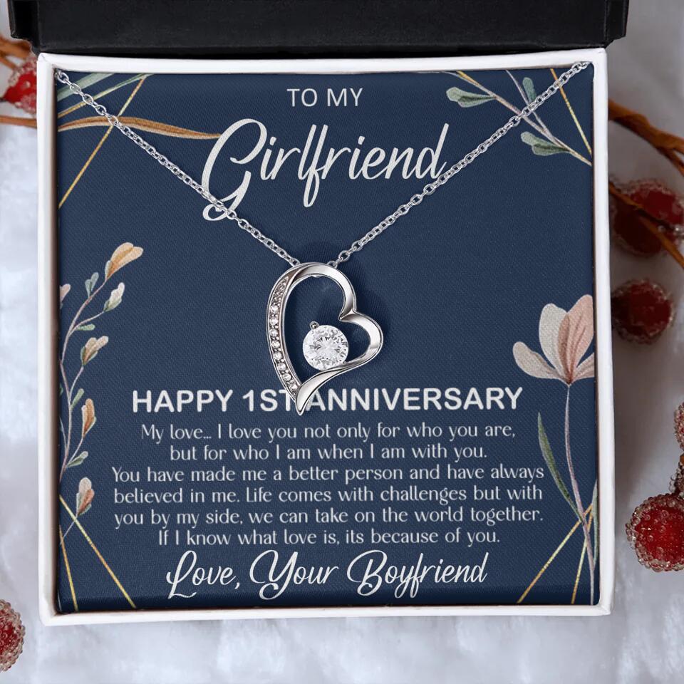 Personalized Valentine Gifts - Happy 1 Month 1st To My Girlfriend Personalized Jewelry