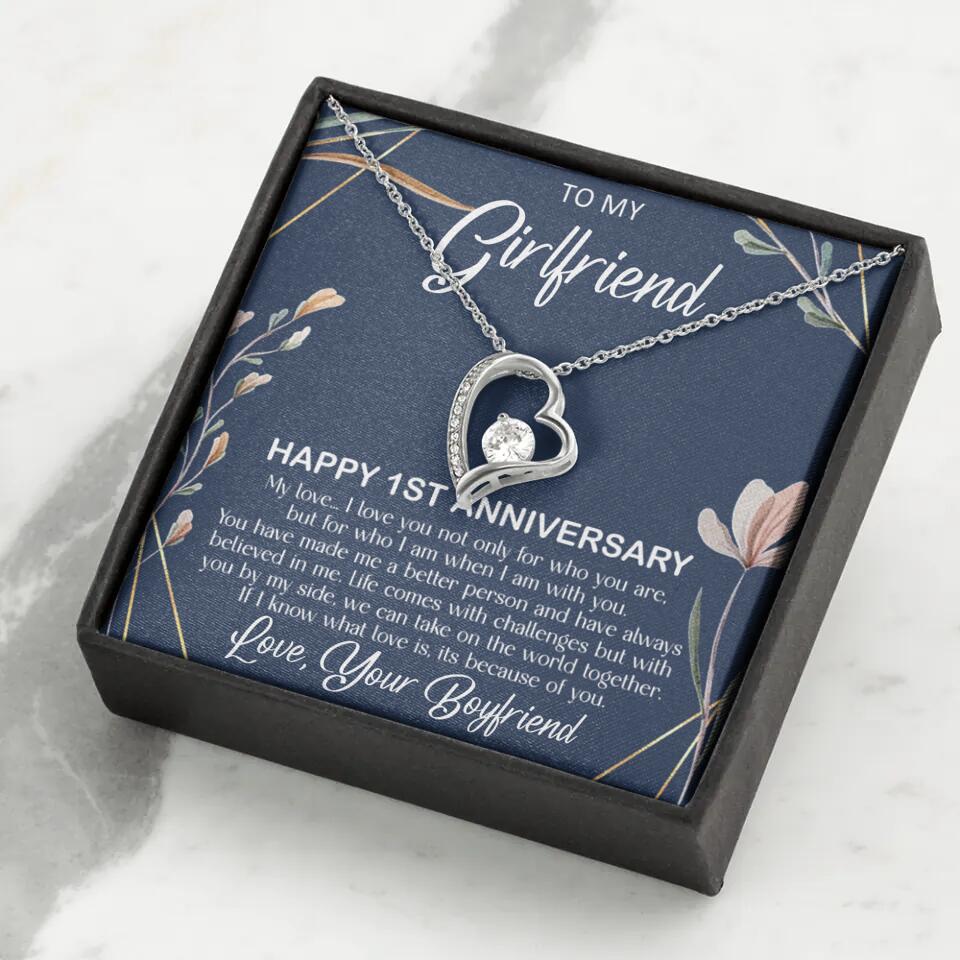 Personalized Valentine Gifts - Happy 1 Month 1st To My Girlfriend Personalized Jewelry