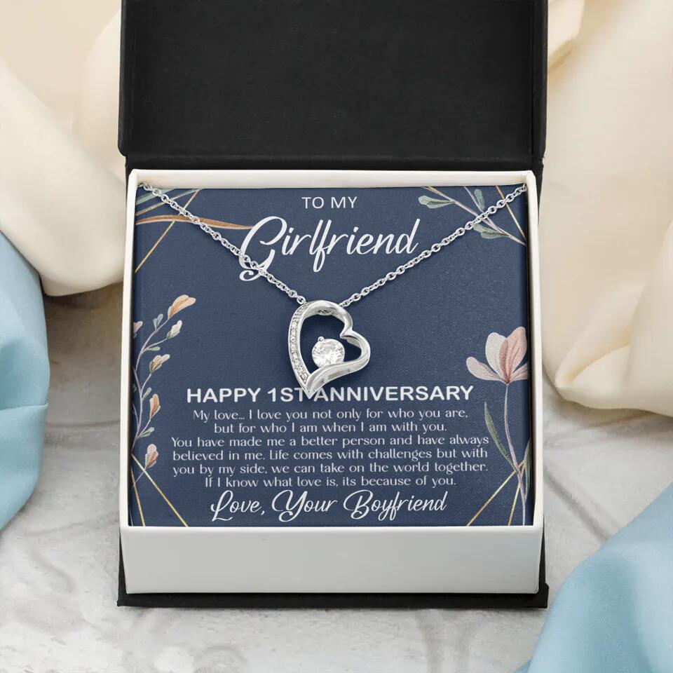 Personalized Valentine Gifts - Happy 1 Month 1st To My Girlfriend Personalized Jewelry