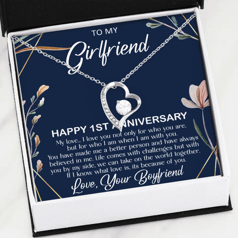 Personalized Valentine Gifts - Happy 1 Month 1st To My Girlfriend Personalized Jewelry