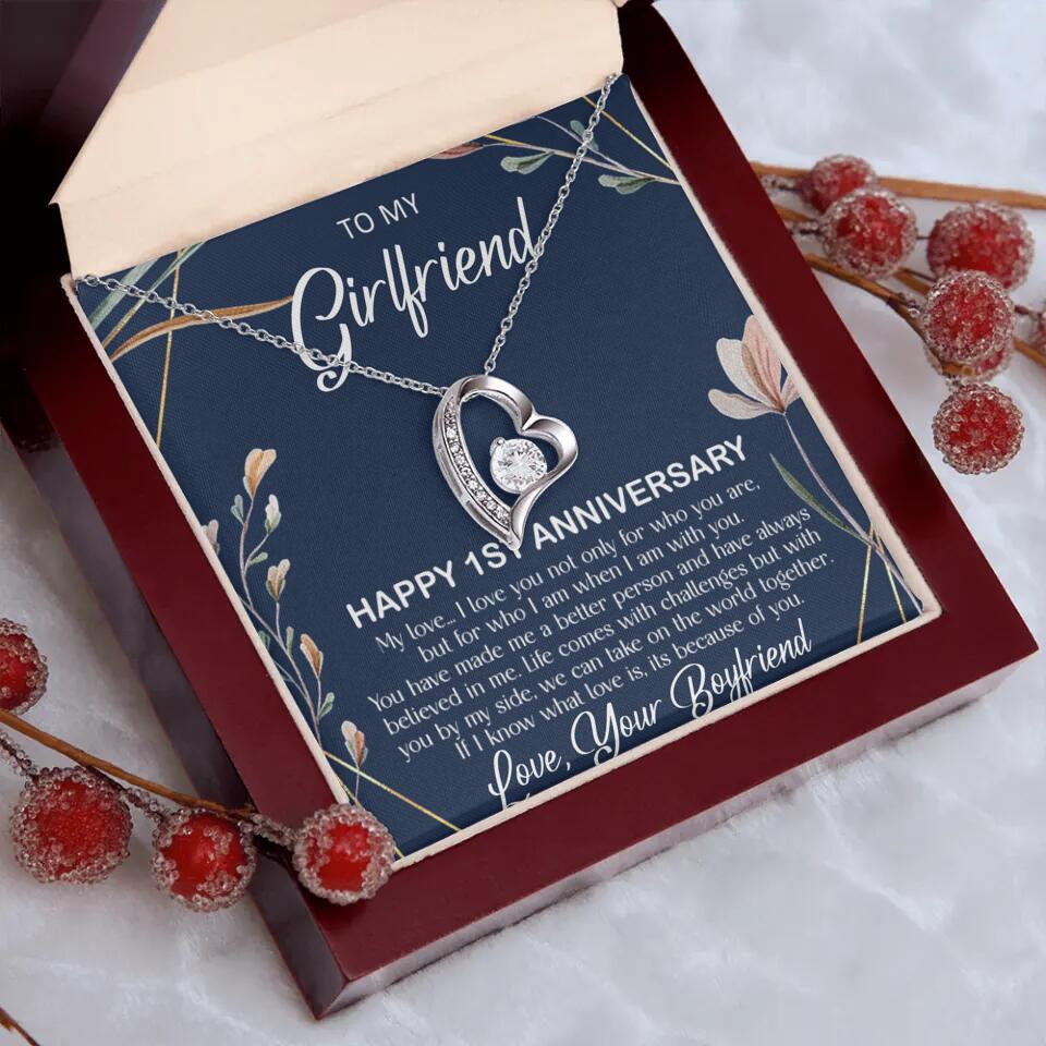 Personalized Valentine Gifts - Happy 1 Month 1st To My Girlfriend Personalized Jewelry