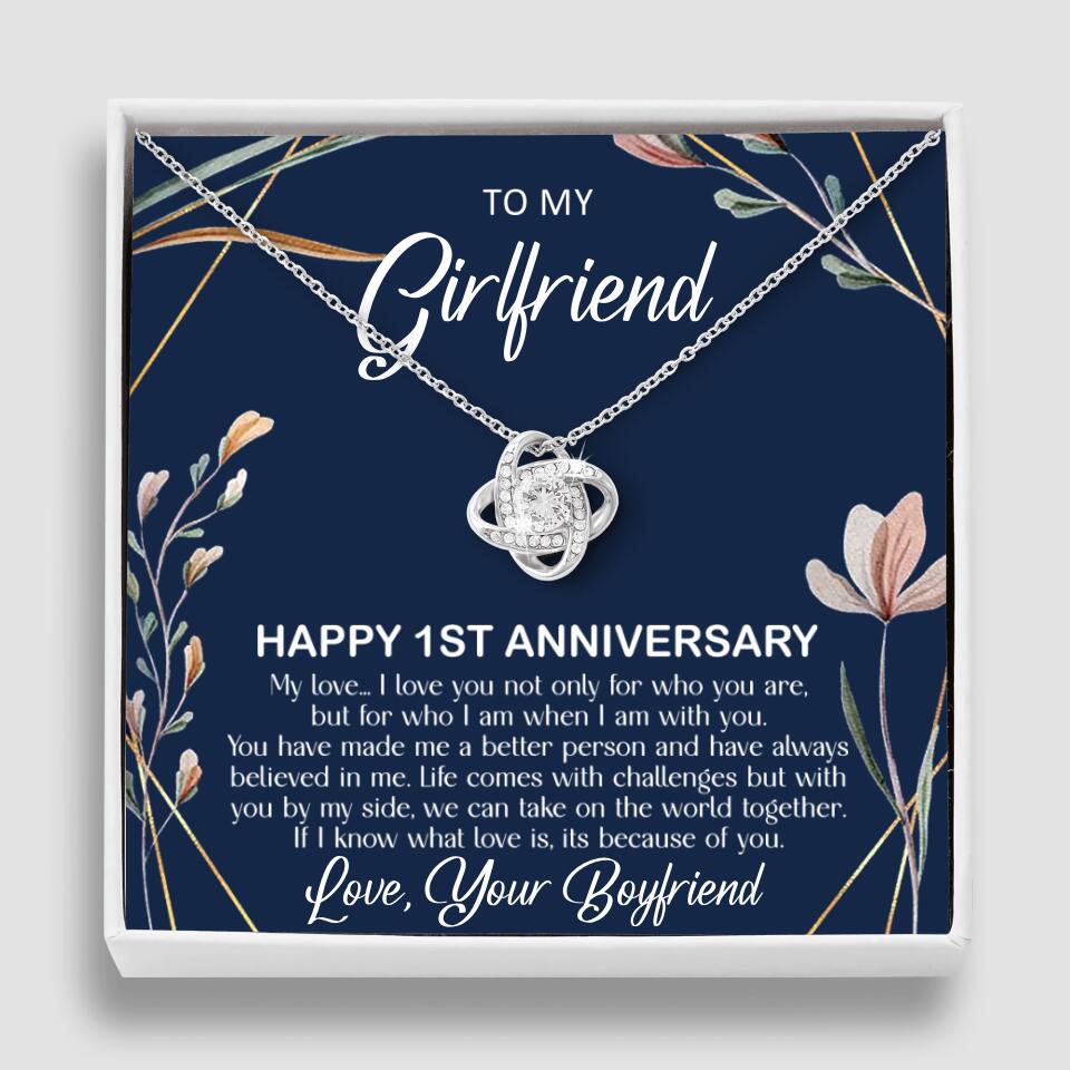 Personalized Valentine Gifts - Happy 1 Month 1st To My Girlfriend Personalized Jewelry