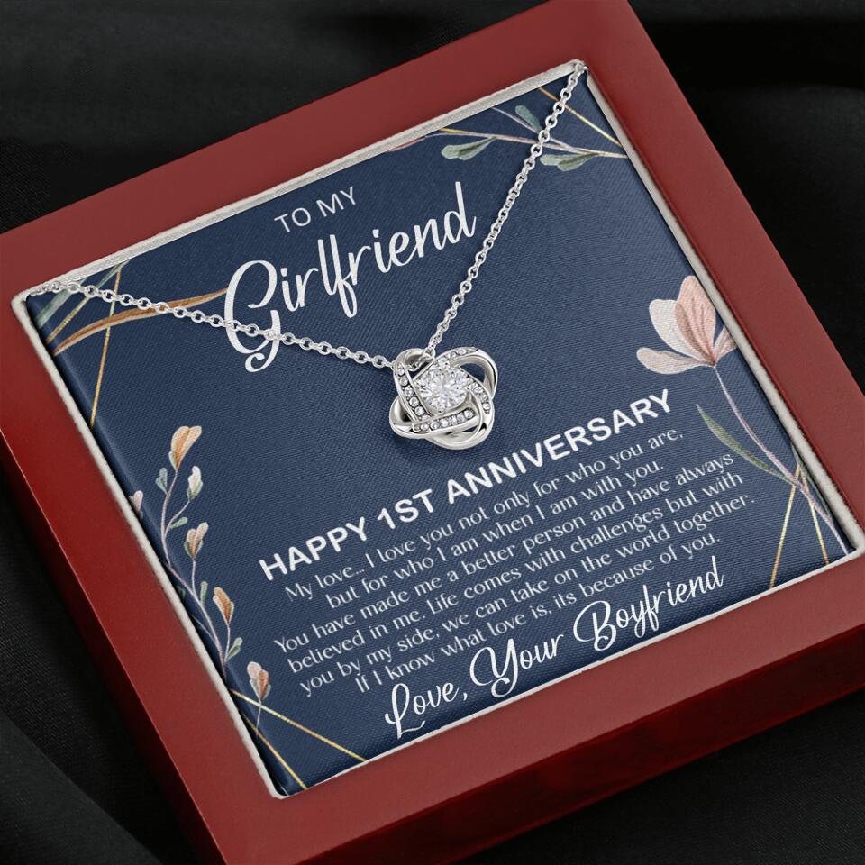 Personalized Valentine Gifts - Happy 1 Month 1st To My Girlfriend Personalized Jewelry