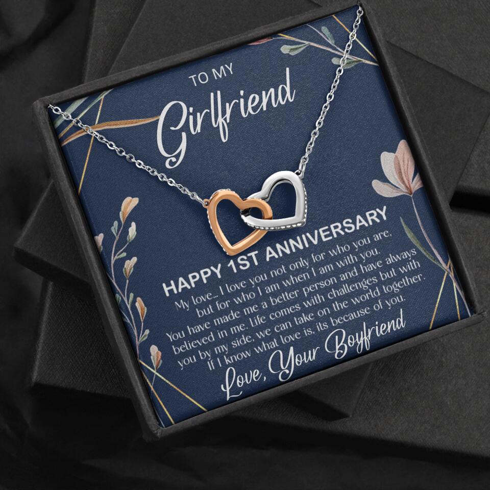 Personalized Valentine Gifts - Happy 1 Month 1st To My Girlfriend Personalized Jewelry