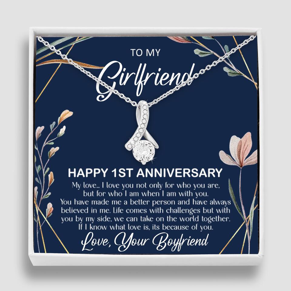 Personalized Valentine Gifts - Happy 1 Month 1st To My Girlfriend Personalized Jewelry