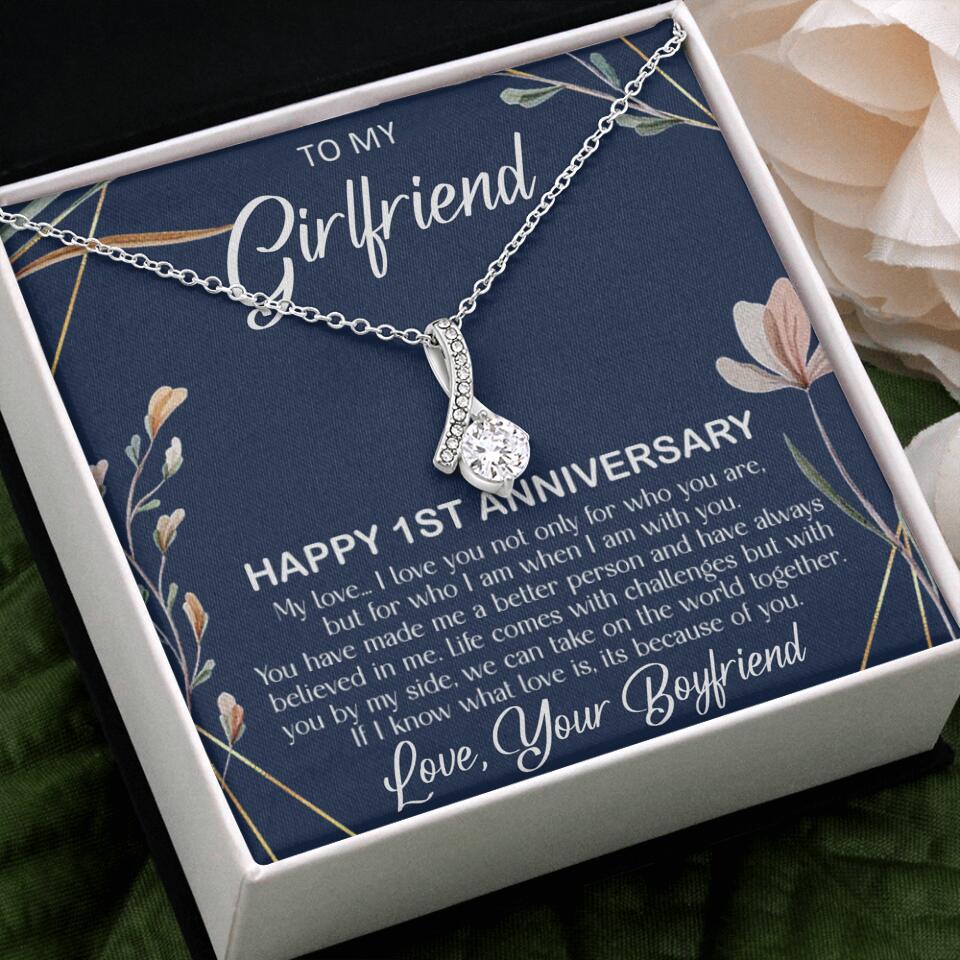 Personalized Valentine Gifts - Happy 1 Month 1st To My Girlfriend Personalized Jewelry