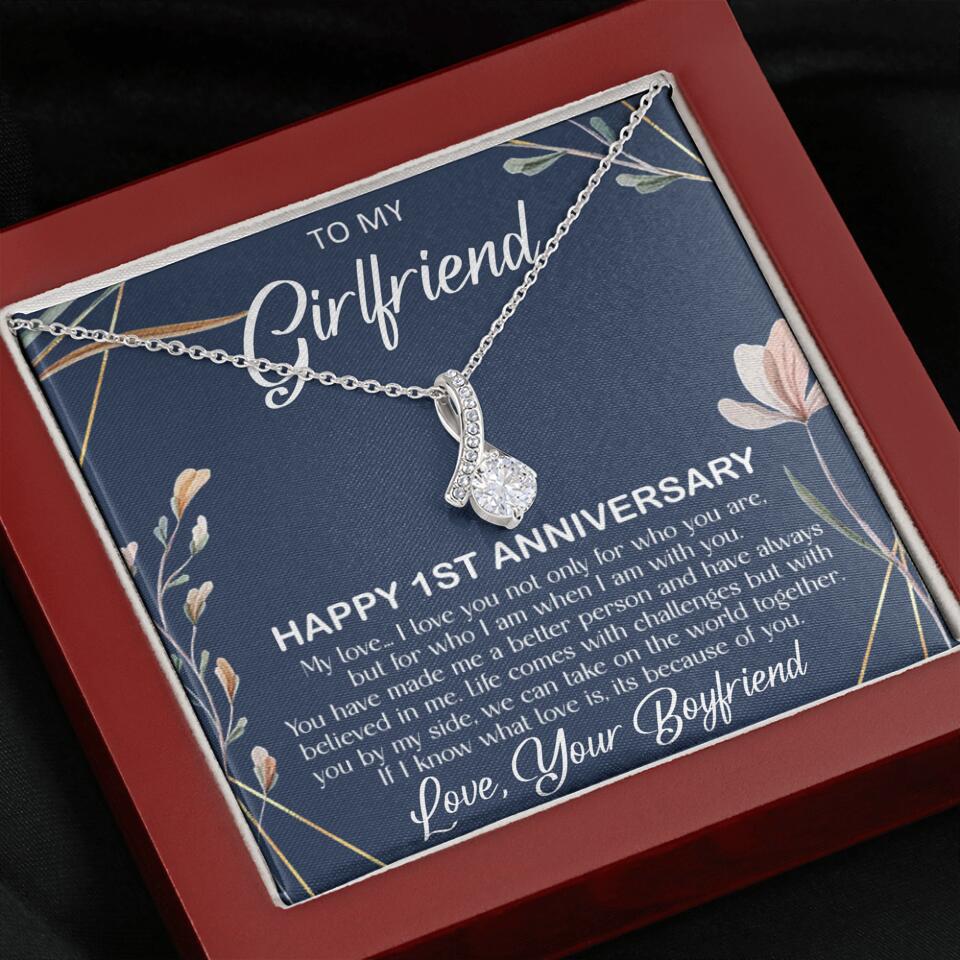 Personalized Valentine Gifts - Happy 1 Month 1st To My Girlfriend Personalized Jewelry