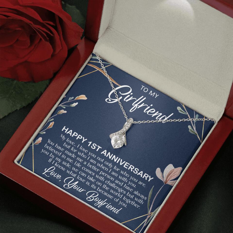 Personalized Valentine Gifts - Happy 1 Month 1st To My Girlfriend Personalized Jewelry