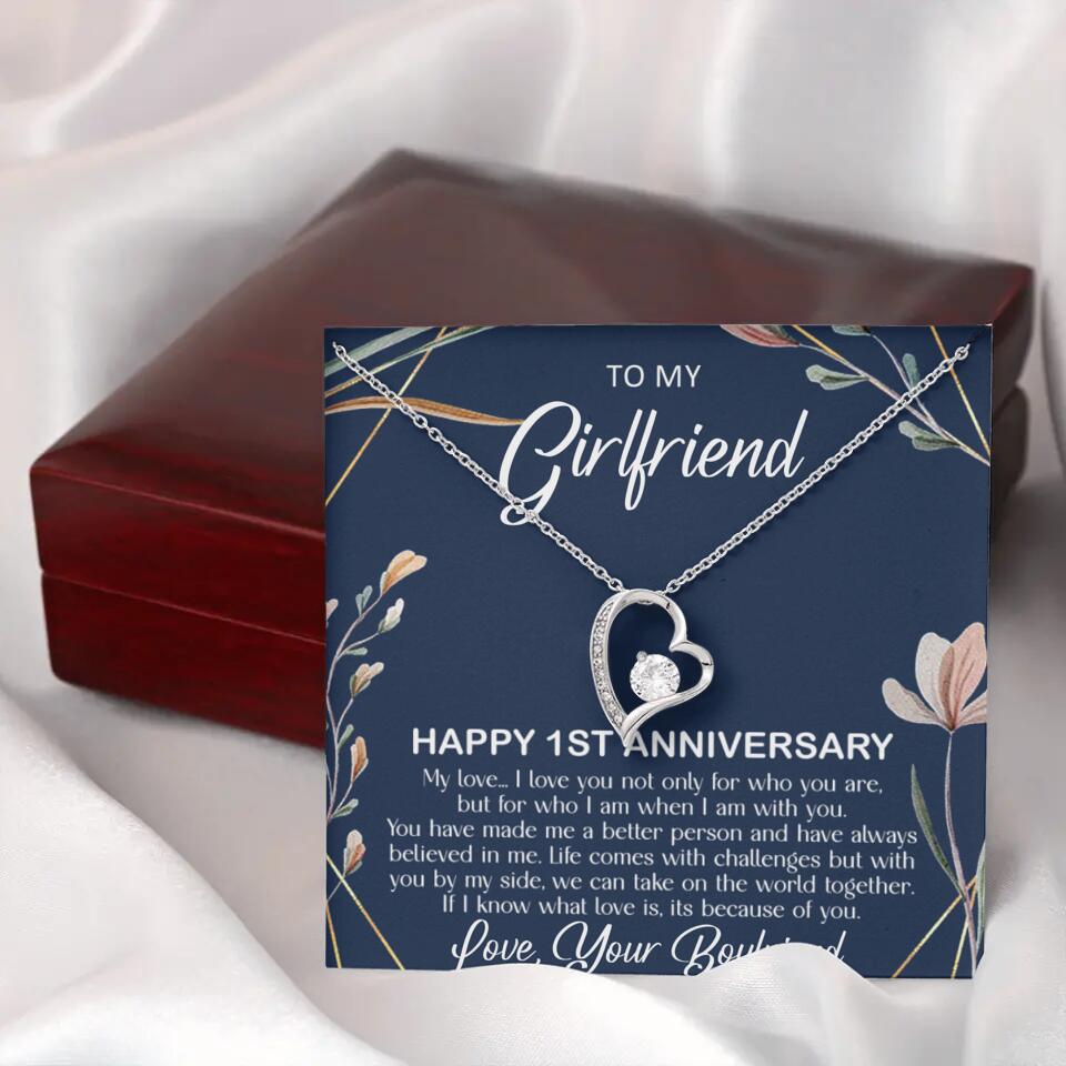 Personalized Valentine Gifts - Happy 1 Month 1st To My Girlfriend Personalized Jewelry
