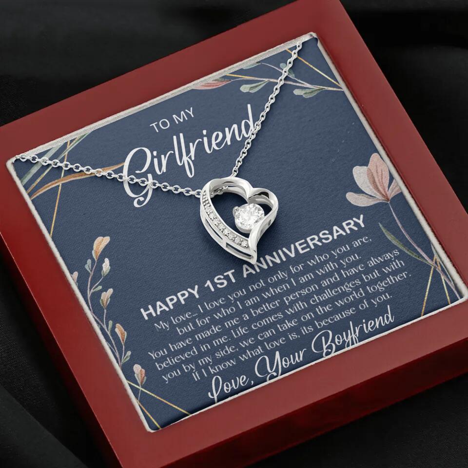 Personalized Valentine Gifts - Happy 1 Month 1st To My Girlfriend Personalized Jewelry