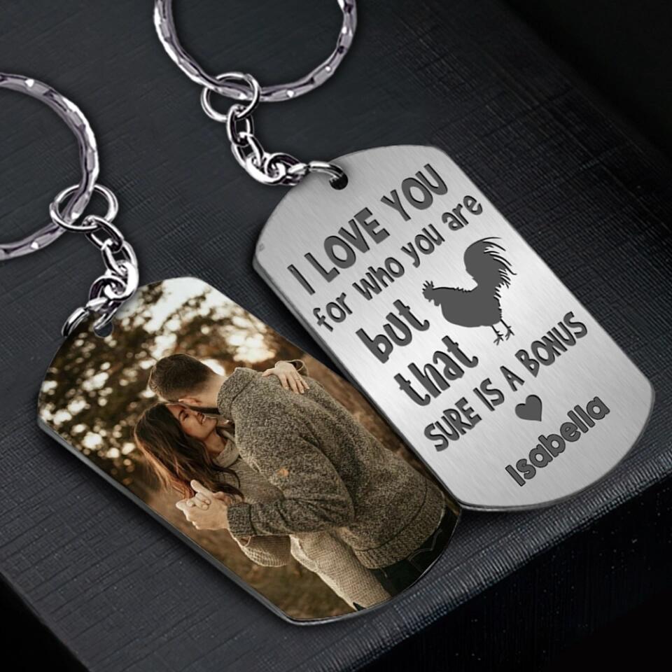Personalized Valentine Gifts - I Met You I Licked You I Love You - Personalized Stainless Metal Keychain