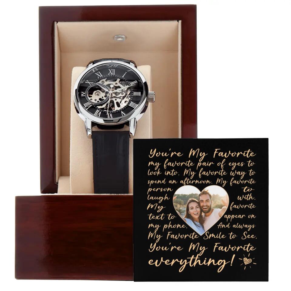 Personalized Valentine Gifts - My Favorite Pair Of Eyes To Look Into - Custom Photo Men's Watch