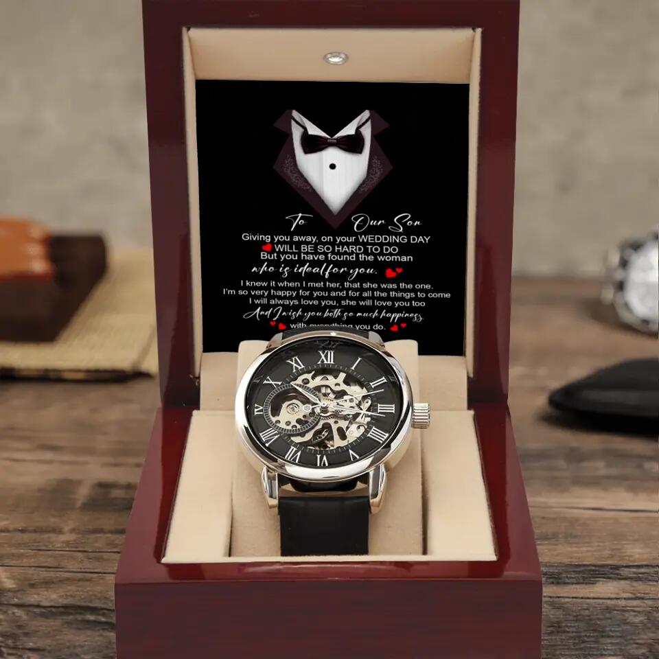 To Our Son On Your Wedding Day - Luxury Men's Watch - Wedding Gift For Son
