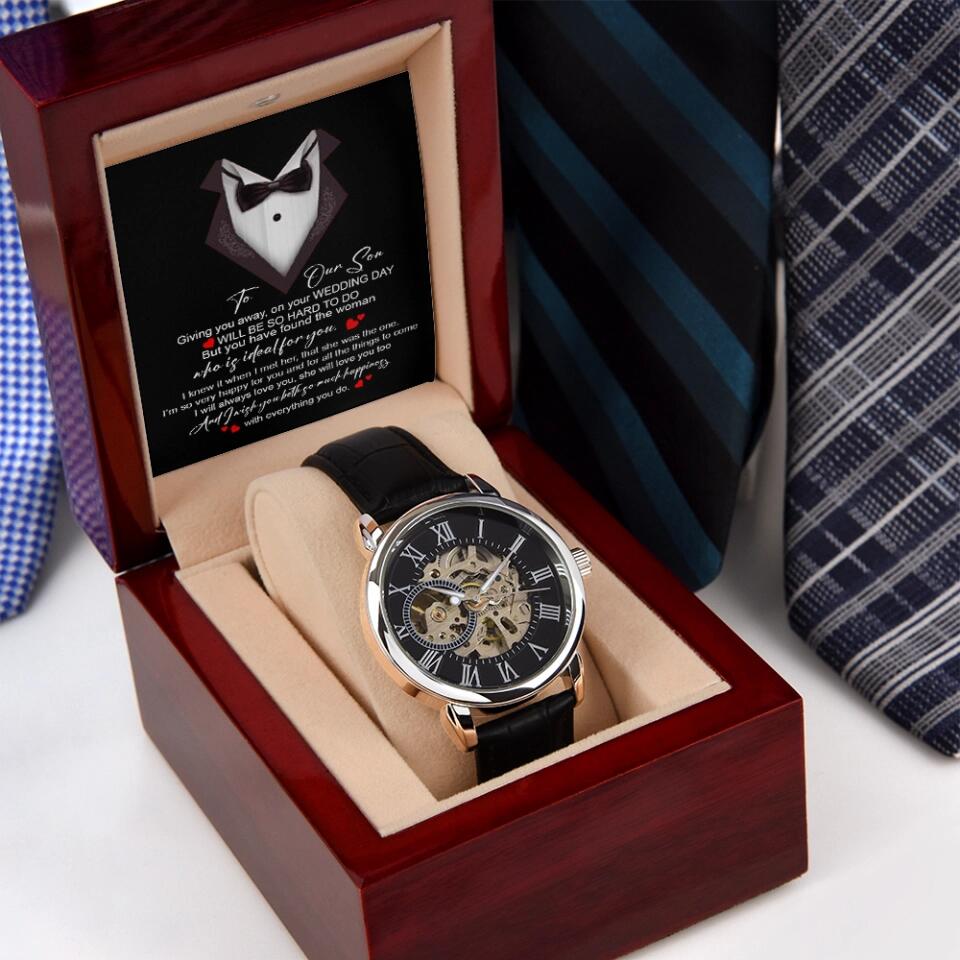 To Our Son On Your Wedding Day - Luxury Men's Watch - Wedding Gift For Son