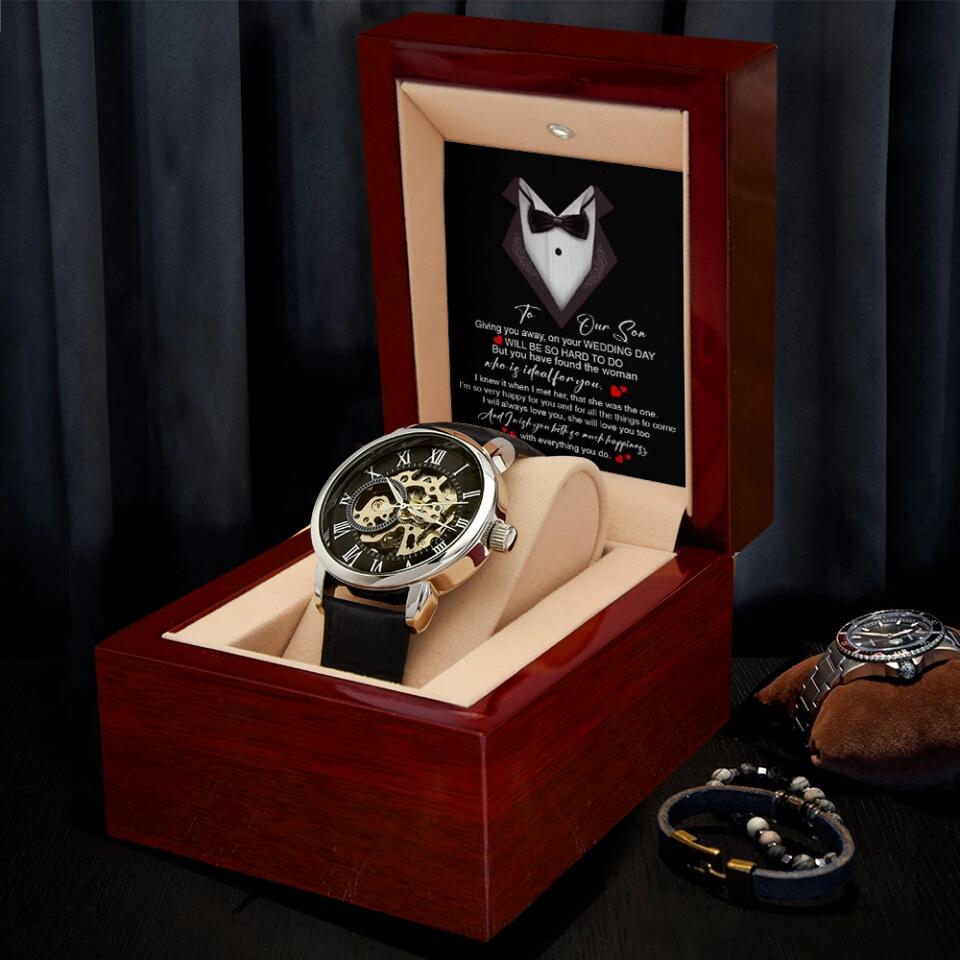 To Our Son On Your Wedding Day - Luxury Men's Watch - Wedding Gift For Son
