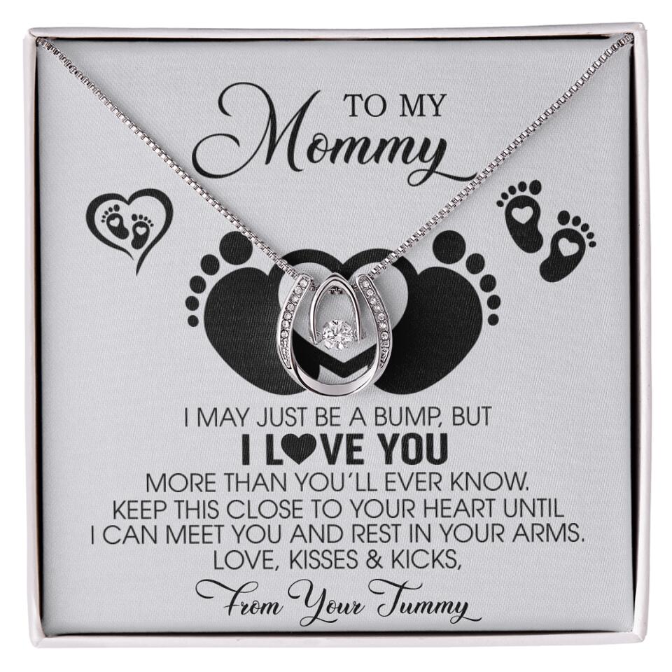 I May Just Be A Bump, But I Love You - Custom Name Necklace - Gift For New Mom