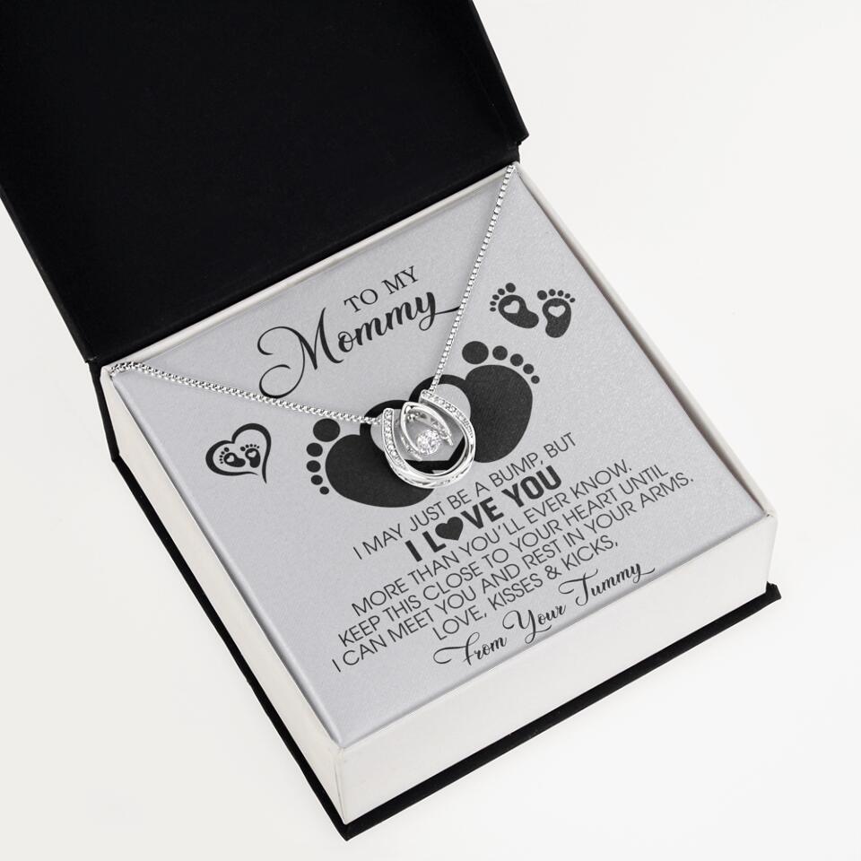 I May Just Be A Bump, But I Love You - Custom Name Necklace - Gift For New Mom