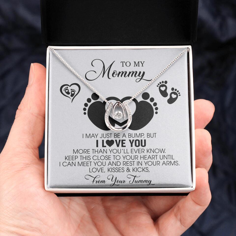 I May Just Be A Bump, But I Love You - Custom Name Necklace - Gift For New Mom