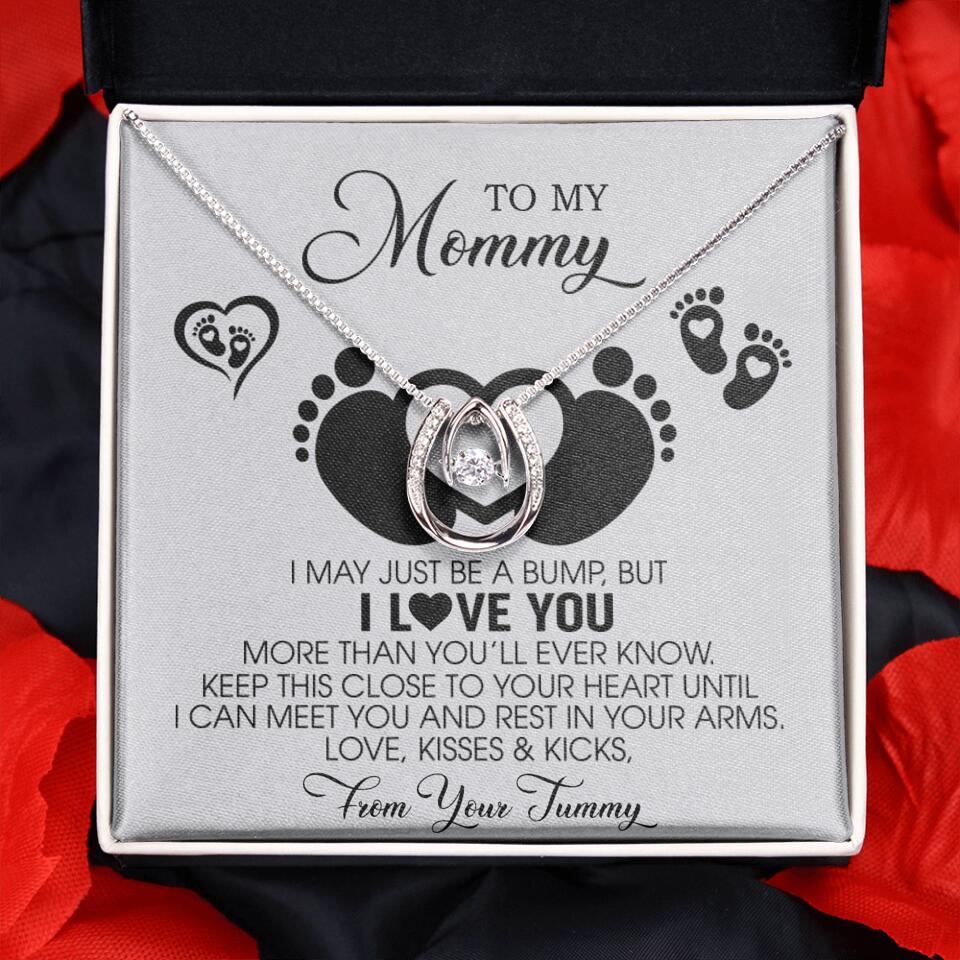 I May Just Be A Bump, But I Love You - Custom Name Necklace - Gift For New Mom