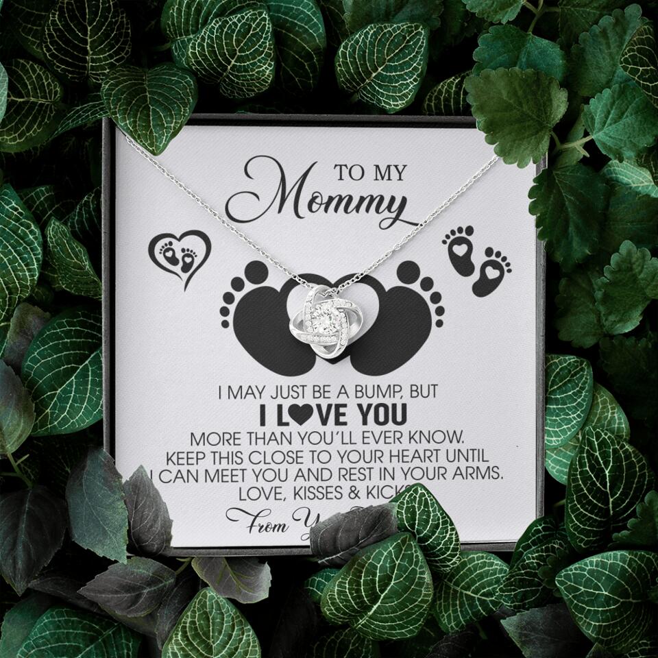 I May Just Be A Bump, But I Love You - Custom Name Necklace - Gift For New Mom