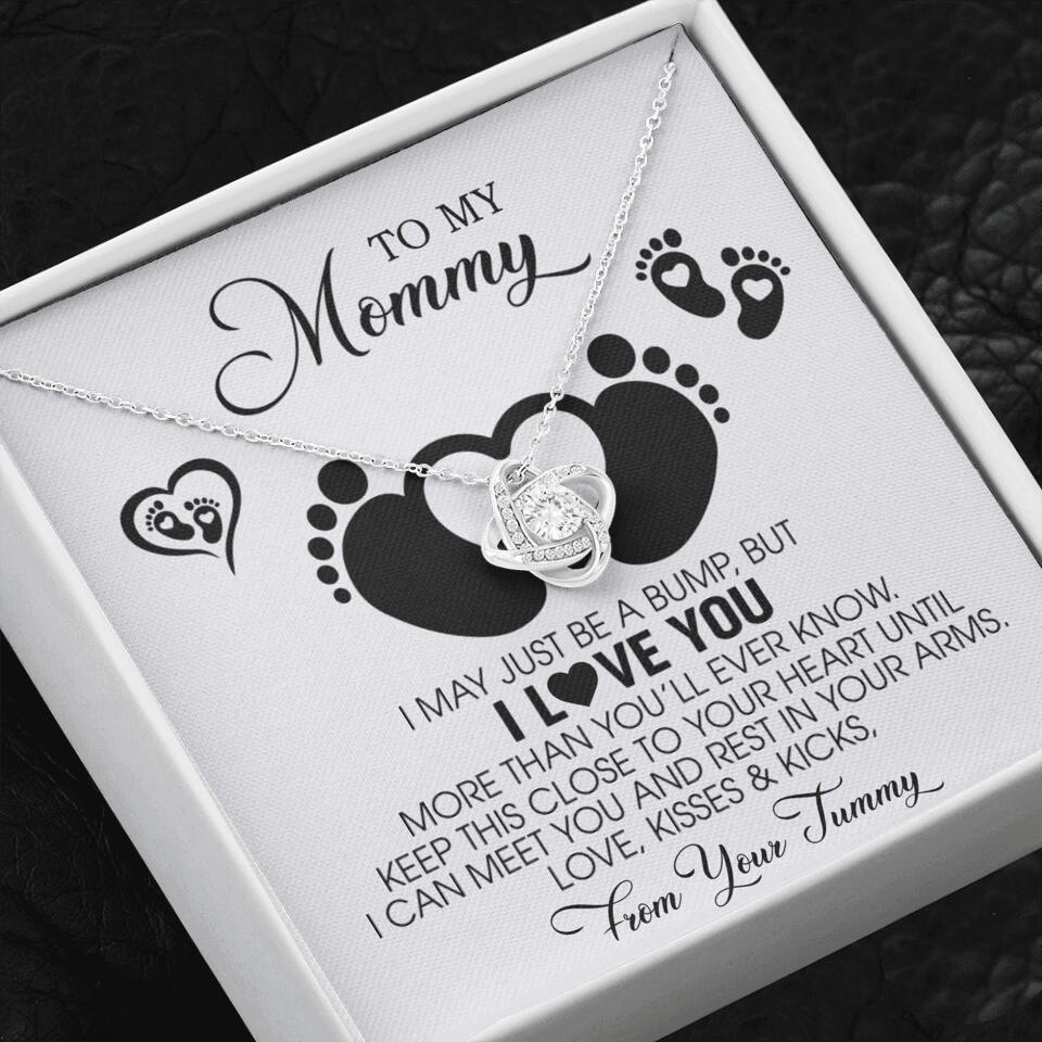 I May Just Be A Bump, But I Love You - Custom Name Necklace - Gift For New Mom