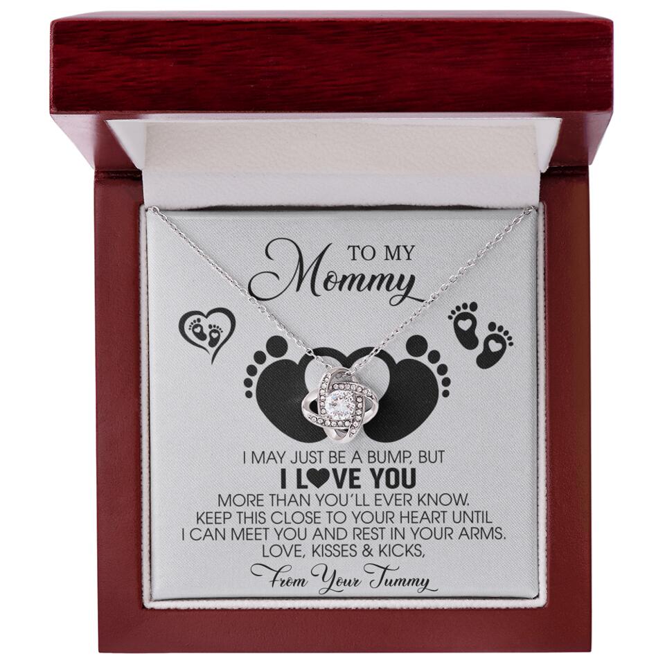 I May Just Be A Bump, But I Love You - Custom Name Necklace - Gift For New Mom