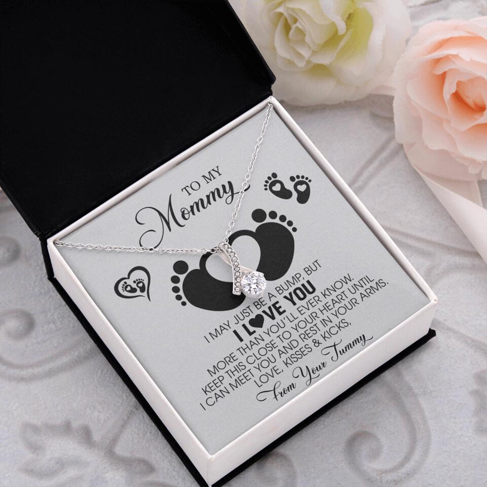 I May Just Be A Bump, But I Love You - Custom Name Necklace - Gift For New Mom