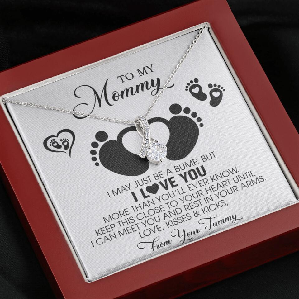 I May Just Be A Bump, But I Love You - Custom Name Necklace - Gift For New Mom