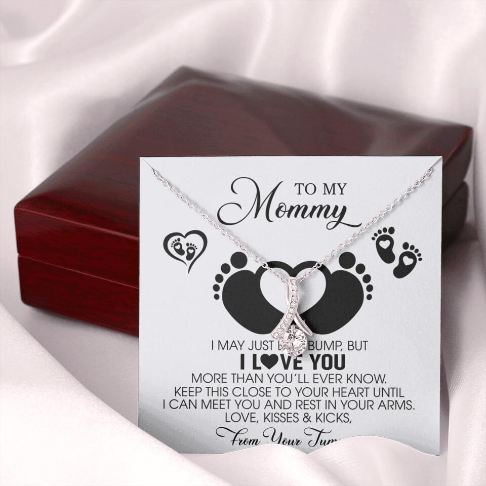 I May Just Be A Bump, But I Love You - Custom Name Necklace - Gift For New Mom