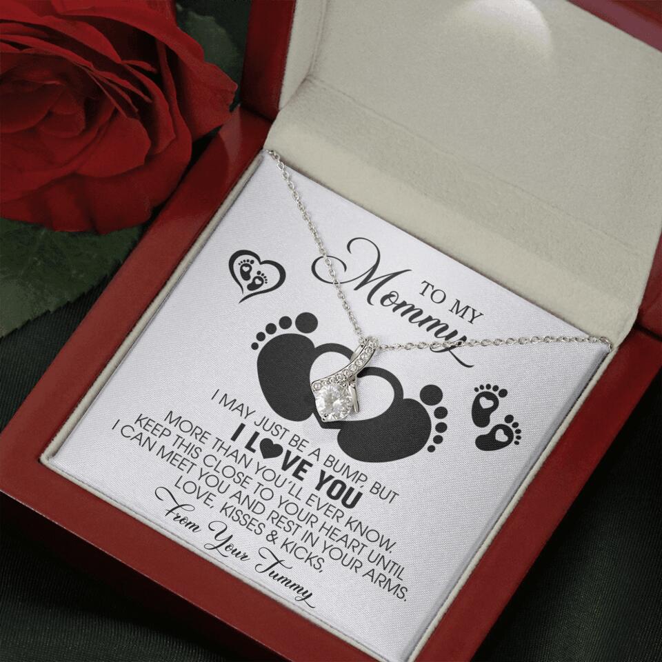 I May Just Be A Bump, But I Love You - Custom Name Necklace - Gift For New Mom