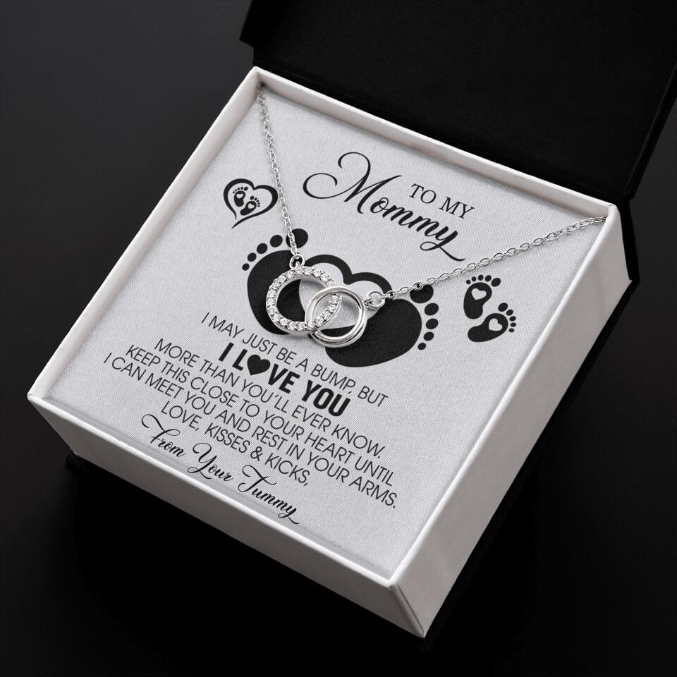 I May Just Be A Bump, But I Love You - Custom Name Necklace - Gift For New Mom