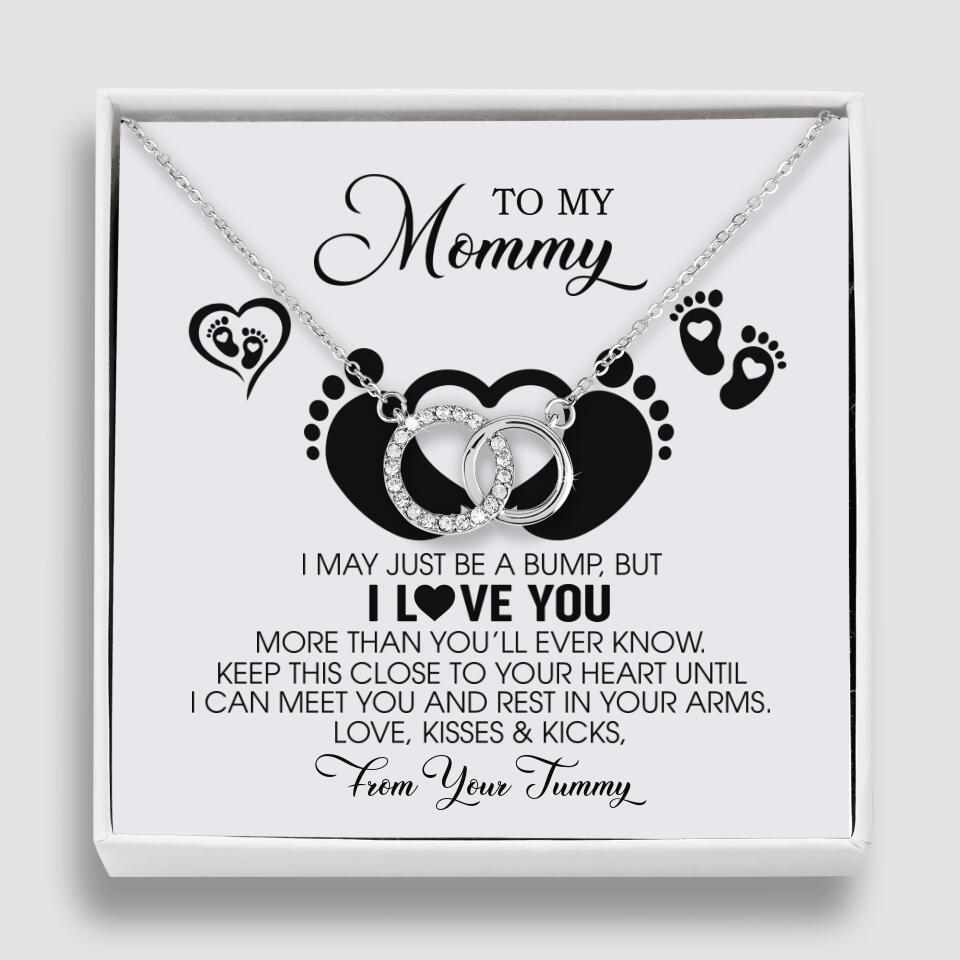 I May Just Be A Bump, But I Love You - Custom Name Necklace - Gift For New Mom