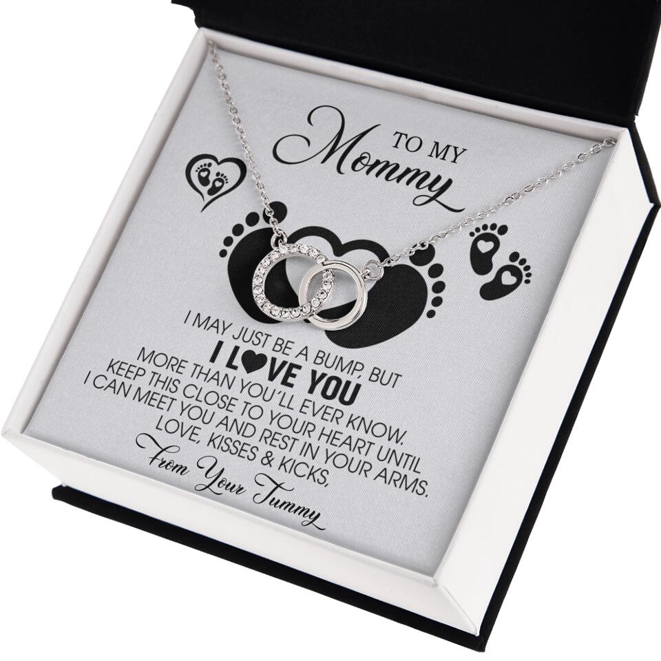 I May Just Be A Bump, But I Love You - Custom Name Necklace - Gift For New Mom