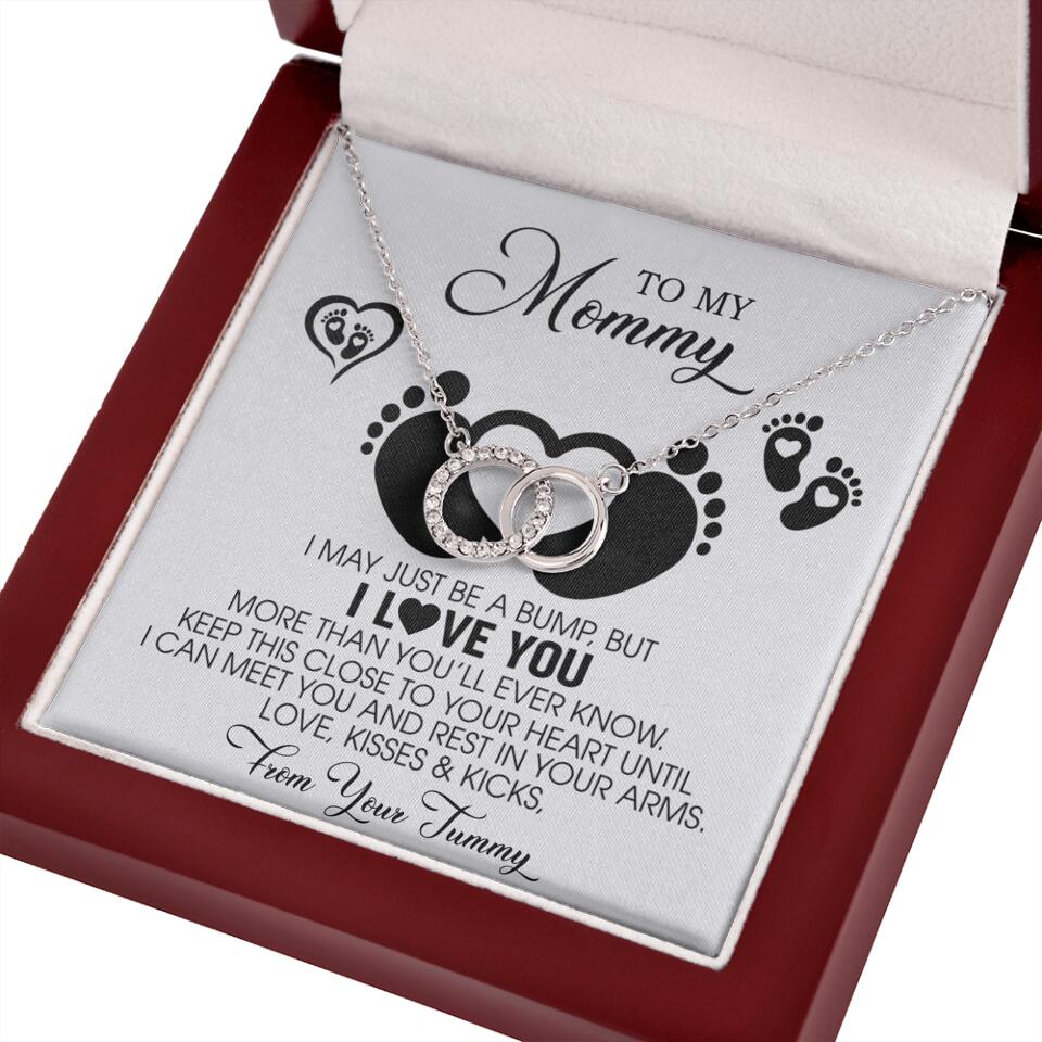 I May Just Be A Bump, But I Love You - Custom Name Necklace - Gift For New Mom