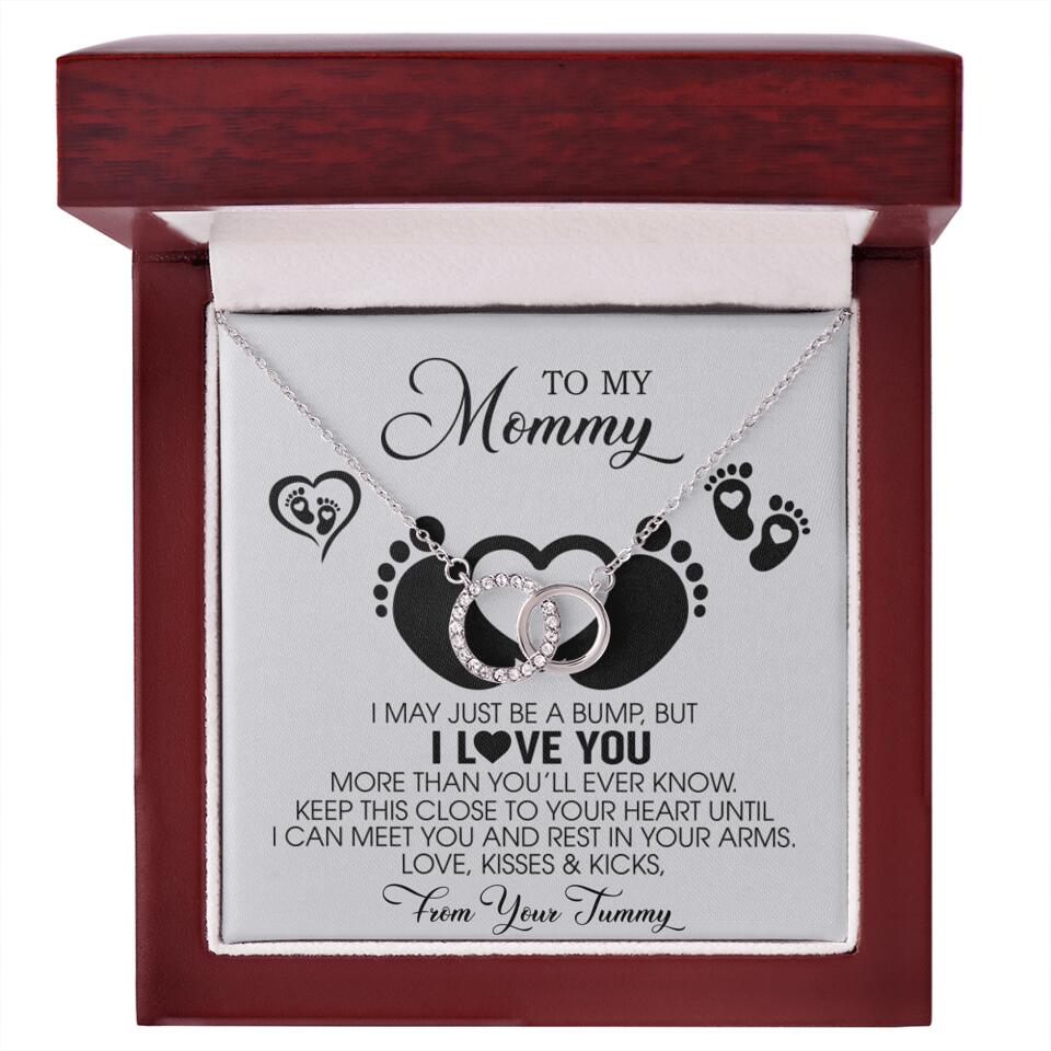 I May Just Be A Bump, But I Love You - Custom Name Necklace - Gift For New Mom