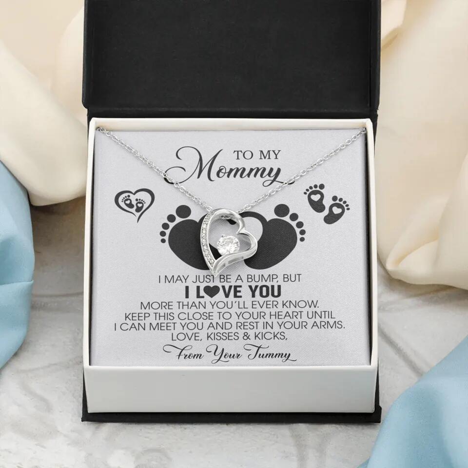 I May Just Be A Bump, But I Love You - Custom Name Necklace - Gift For New Mom