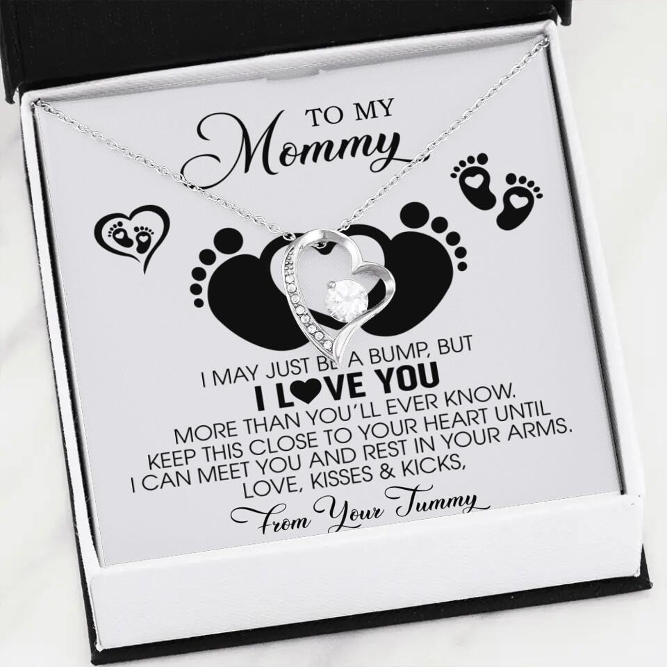 I May Just Be A Bump, But I Love You - Custom Name Necklace - Gift For New Mom