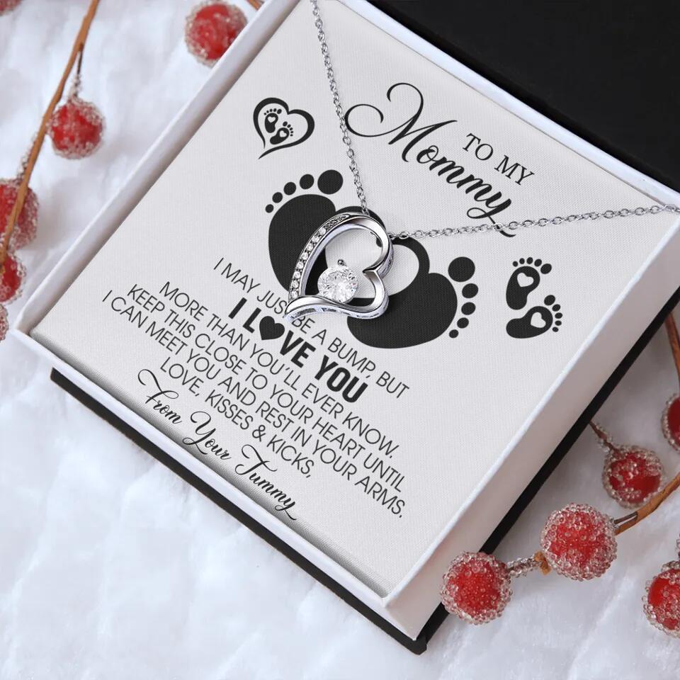 I May Just Be A Bump, But I Love You - Custom Name Necklace - Gift For New Mom