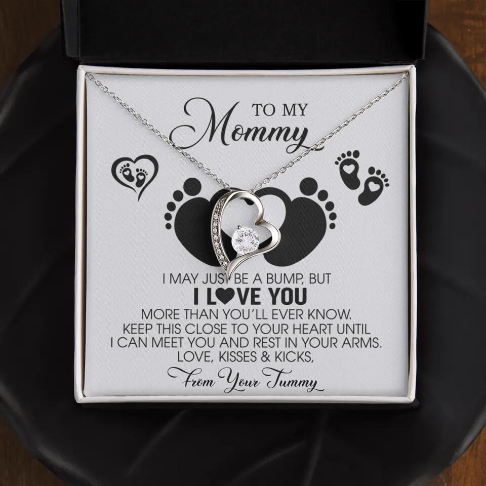I May Just Be A Bump, But I Love You - Custom Name Necklace - Gift For New Mom