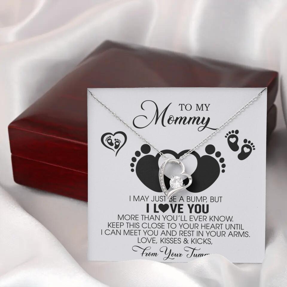 I May Just Be A Bump, But I Love You - Custom Name Necklace - Gift For New Mom