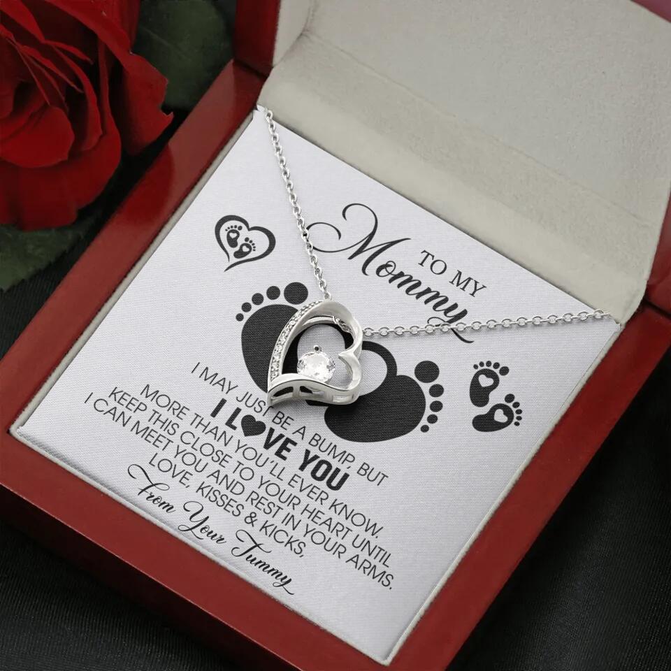 I May Just Be A Bump, But I Love You - Custom Name Necklace - Gift For New Mom
