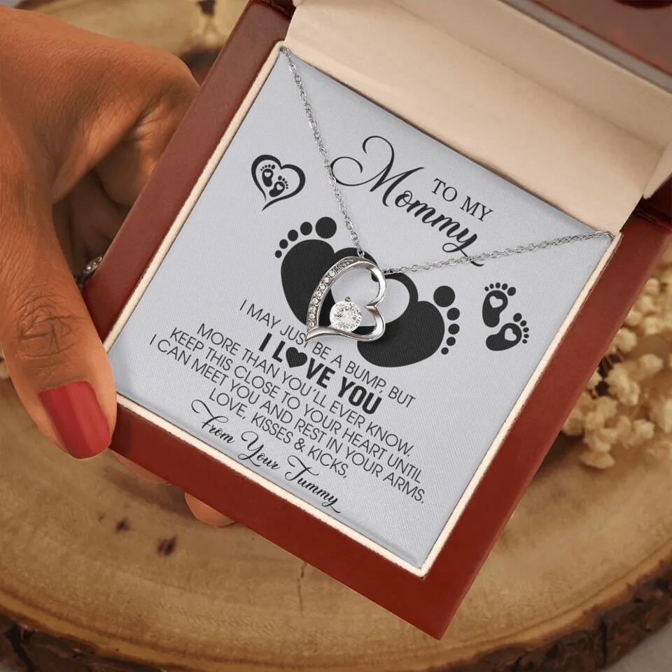 I May Just Be A Bump, But I Love You - Custom Name Necklace - Gift For New Mom