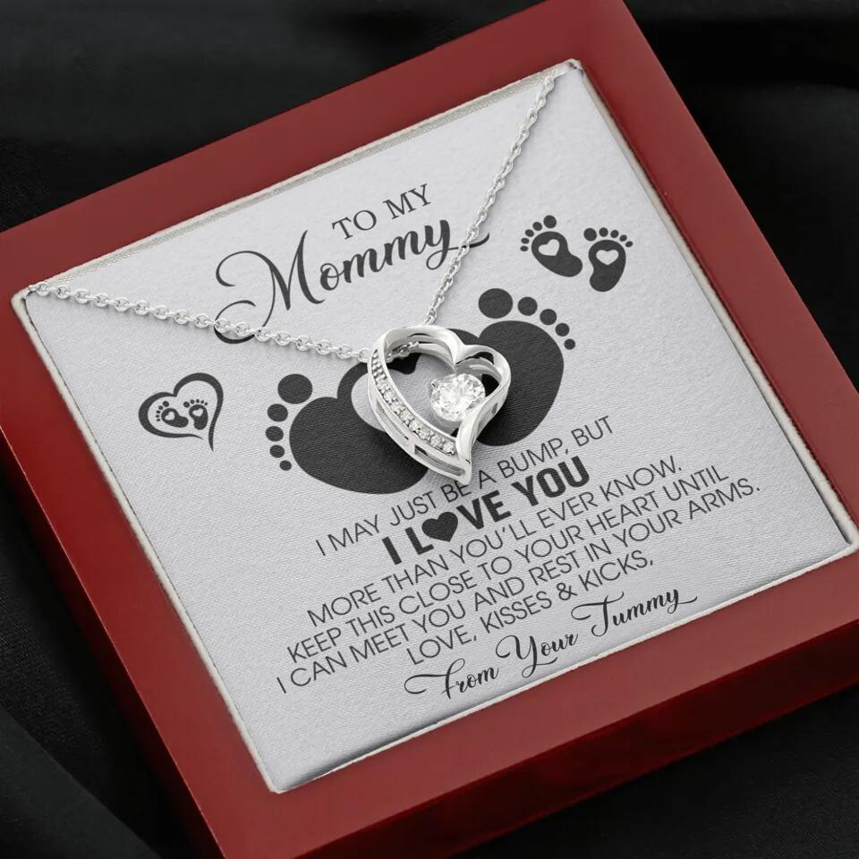 I May Just Be A Bump, But I Love You - Custom Name Necklace - Gift For New Mom