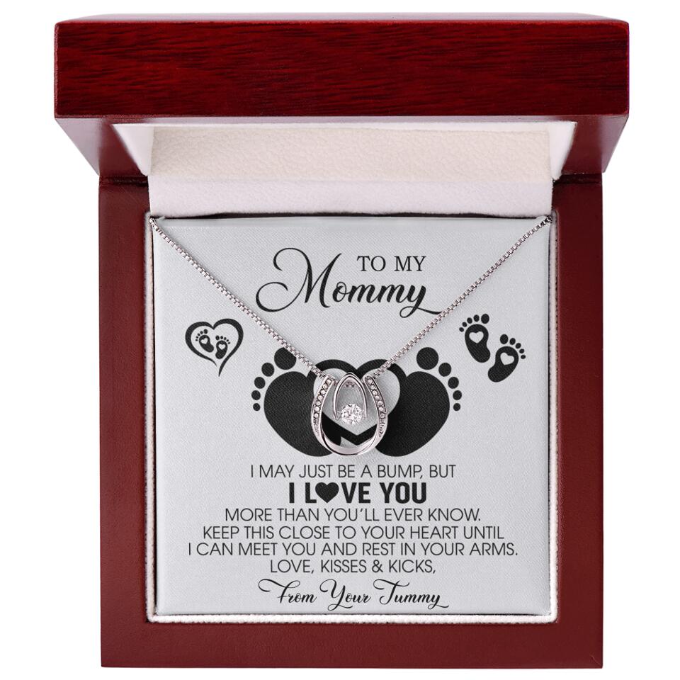 I May Just Be A Bump, But I Love You - Custom Name Necklace - Gift For New Mom