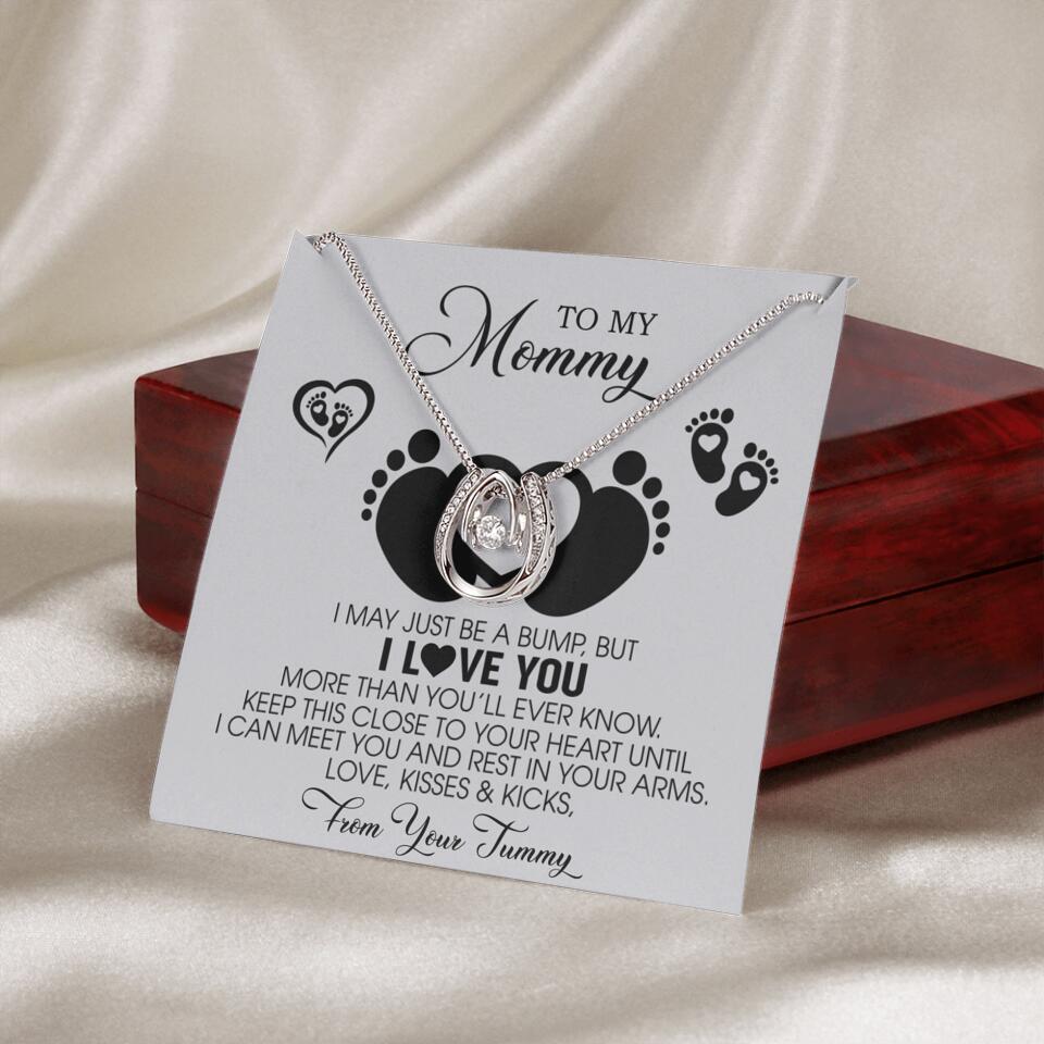 I May Just Be A Bump, But I Love You - Custom Name Necklace - Gift For New Mom