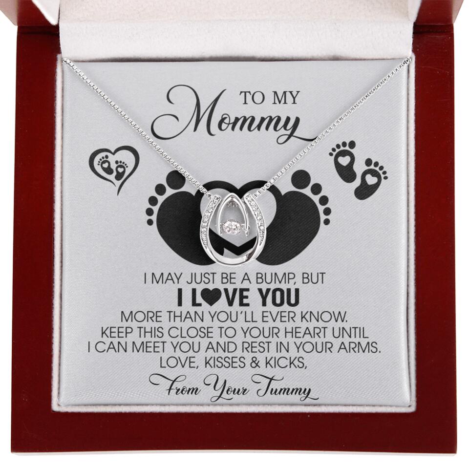 I May Just Be A Bump, But I Love You - Custom Name Necklace - Gift For New Mom