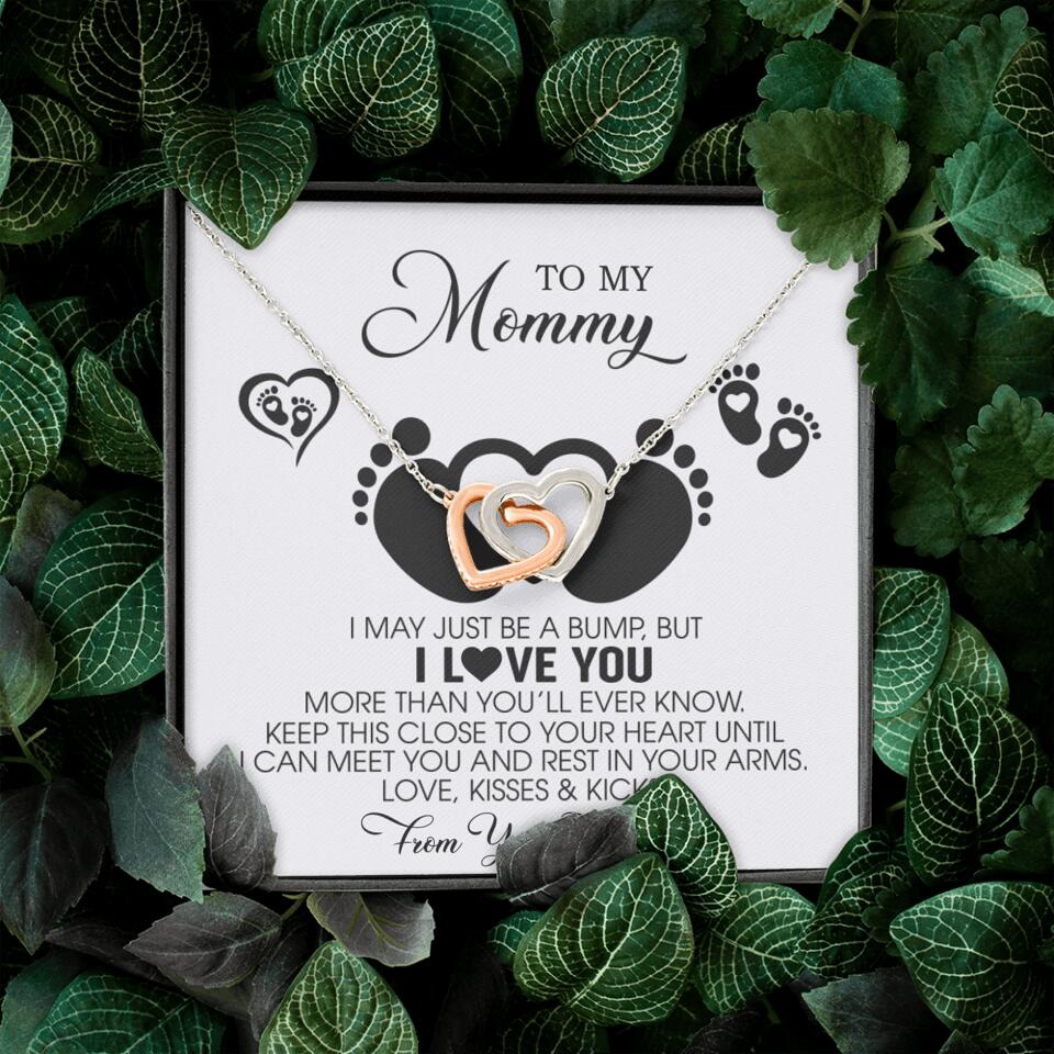 I May Just Be A Bump, But I Love You - Custom Name Necklace - Gift For New Mom