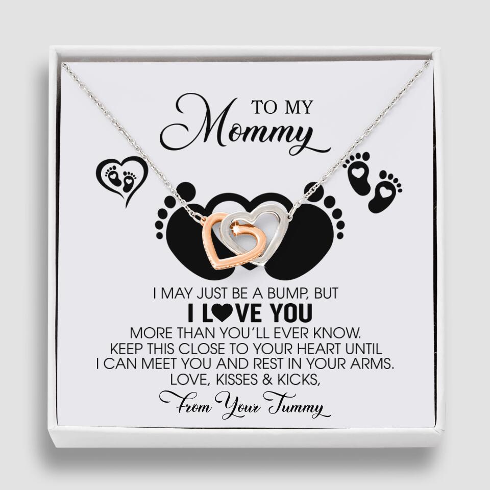 I May Just Be A Bump, But I Love You - Custom Name Necklace - Gift For New Mom